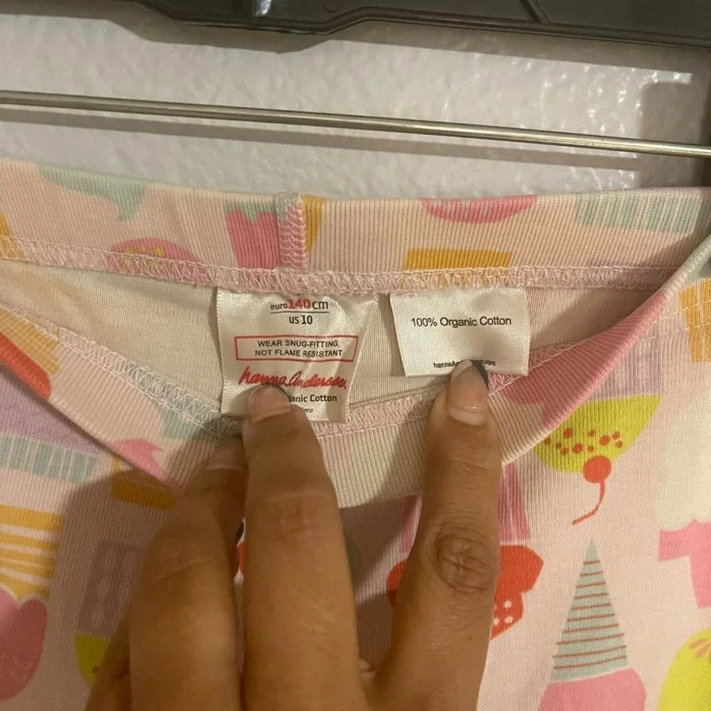 Hanna Andersson Kids Girls Pink/Multicolor Cupcake Kimono Pajama Set Size 10 - Picture 11 of 14